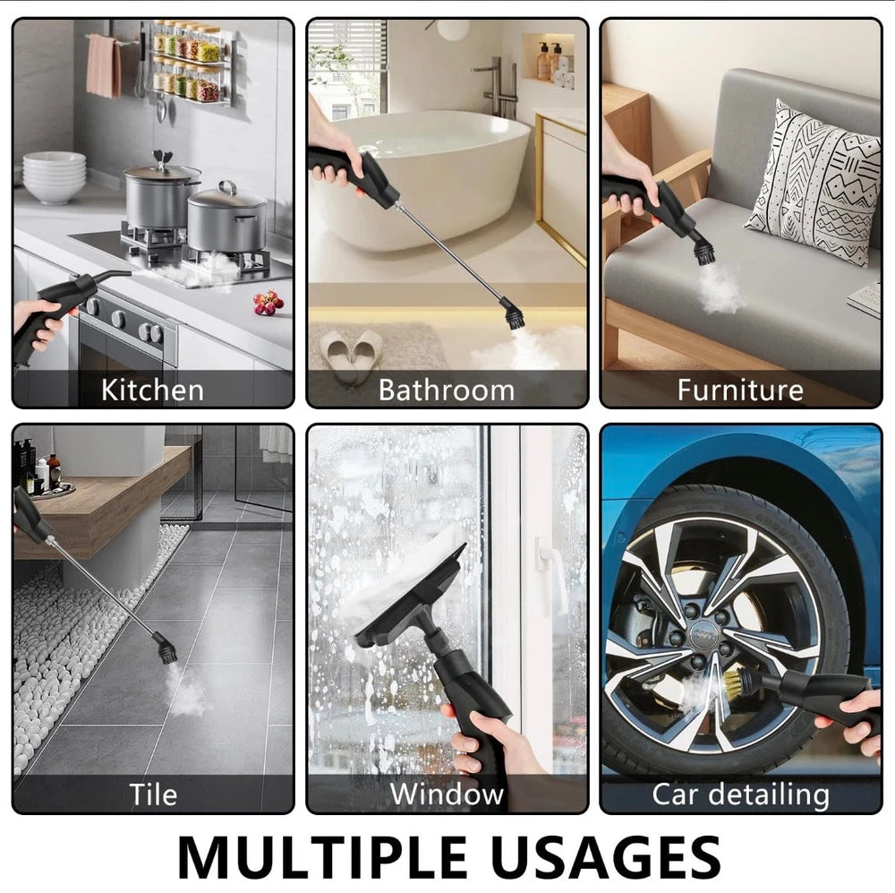 Mini Handheld Steam Cleaner, Steamer For Cleaning, 2500W Pressurized Steam Cleaner With 1.2L Water Tank