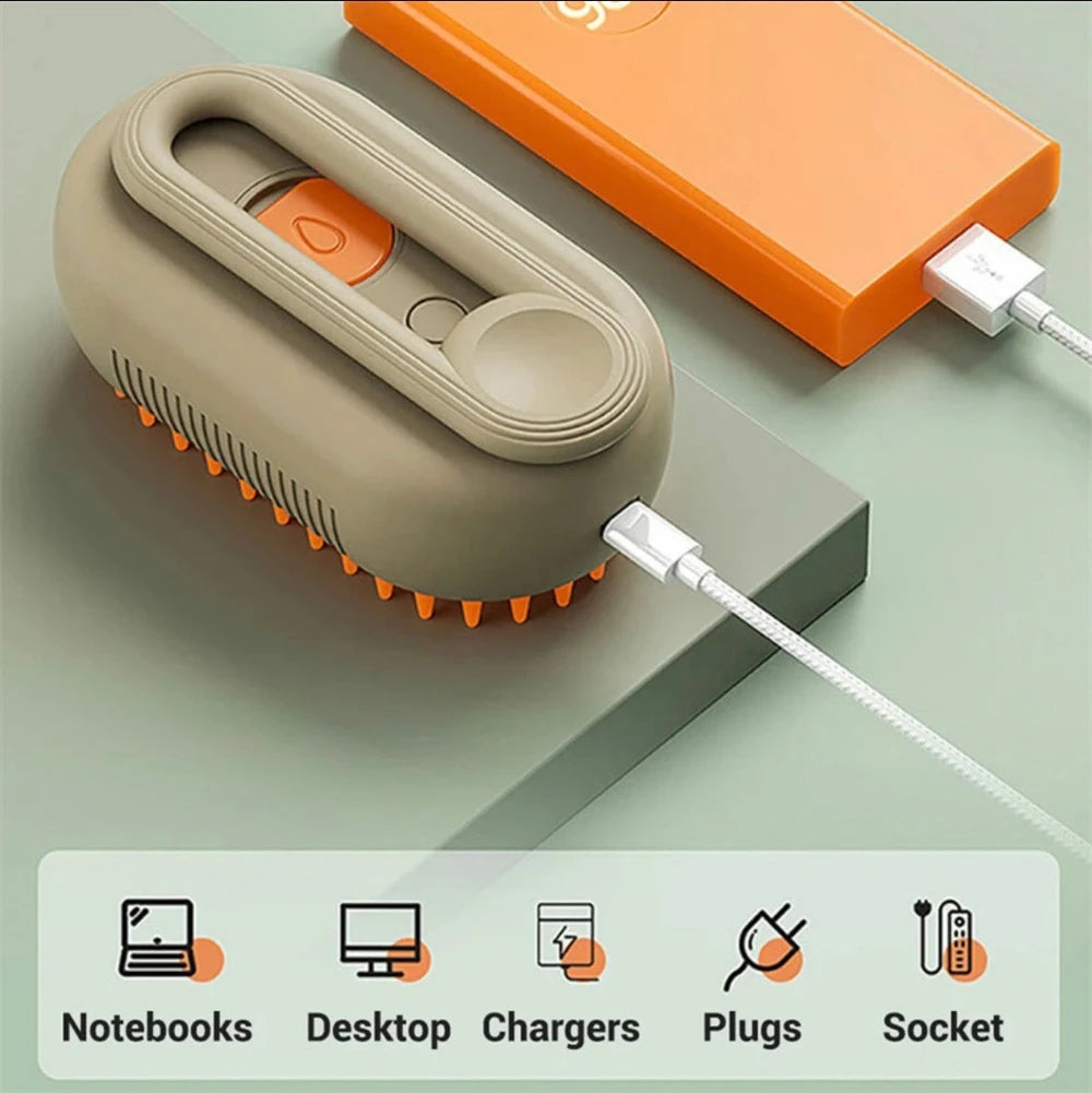 Electric Pet Steam Grooming Brush