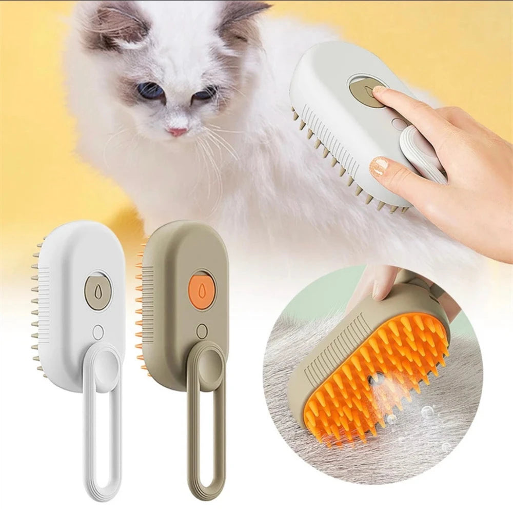 Electric Pet Steam Grooming Brush