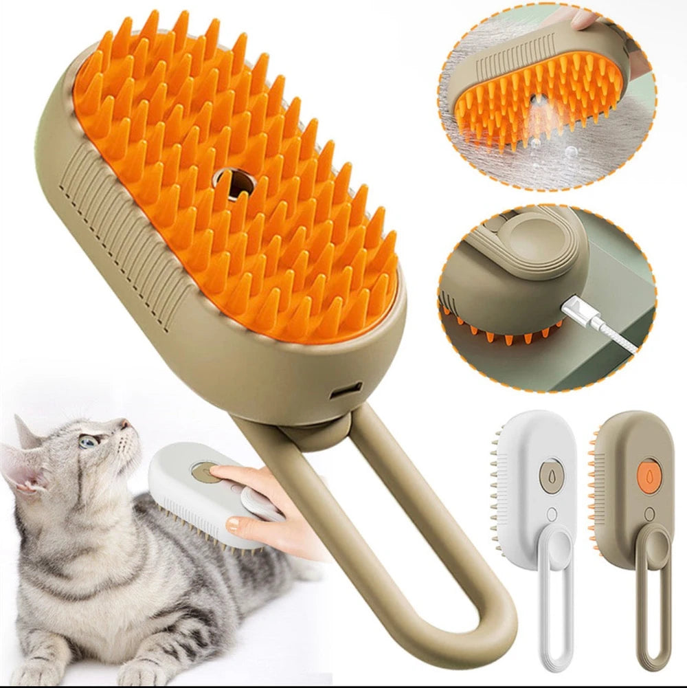 Electric Pet Steam Grooming Brush