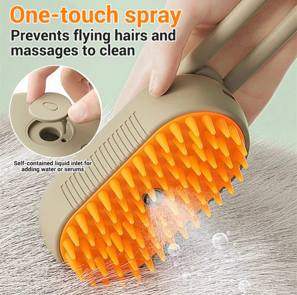 Electric Pet Steam Grooming Brush